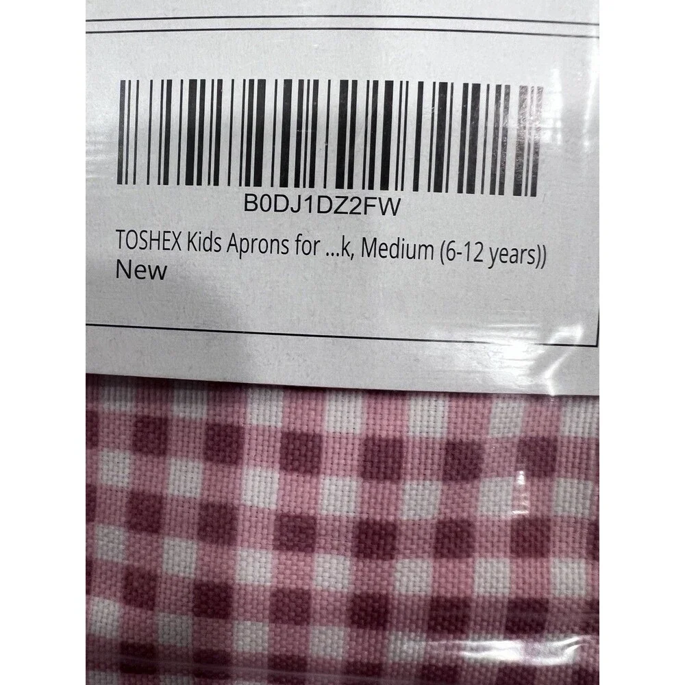 Chef Apron Lot Of 6 Child Sz M Ages 6-12 Gingham Craft Cooking Art Party New